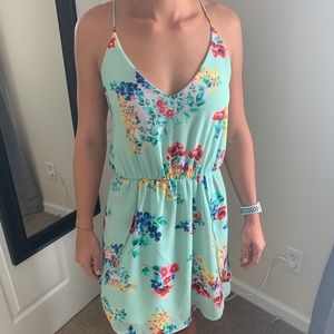 Blue floral summer dress